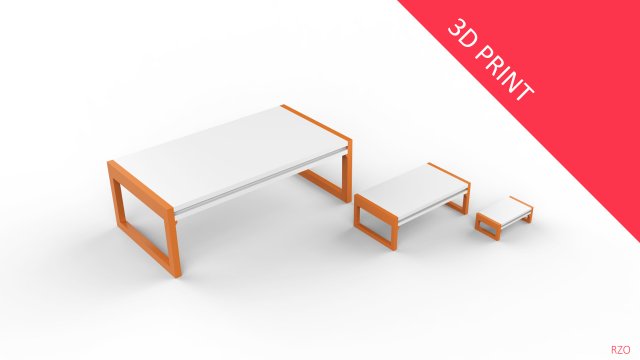center table with 3 different sizes 3D-Druckmodell .c4d .max .obj .3ds .fbx .stl .blend 