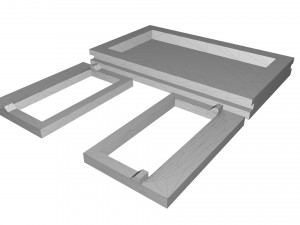 center table with 3 different sizes 3D-Druckmodell