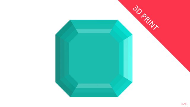 diamond asscher Modelo de Impressão 3D .c4d .max .obj .3ds .fbx .stl .blend 