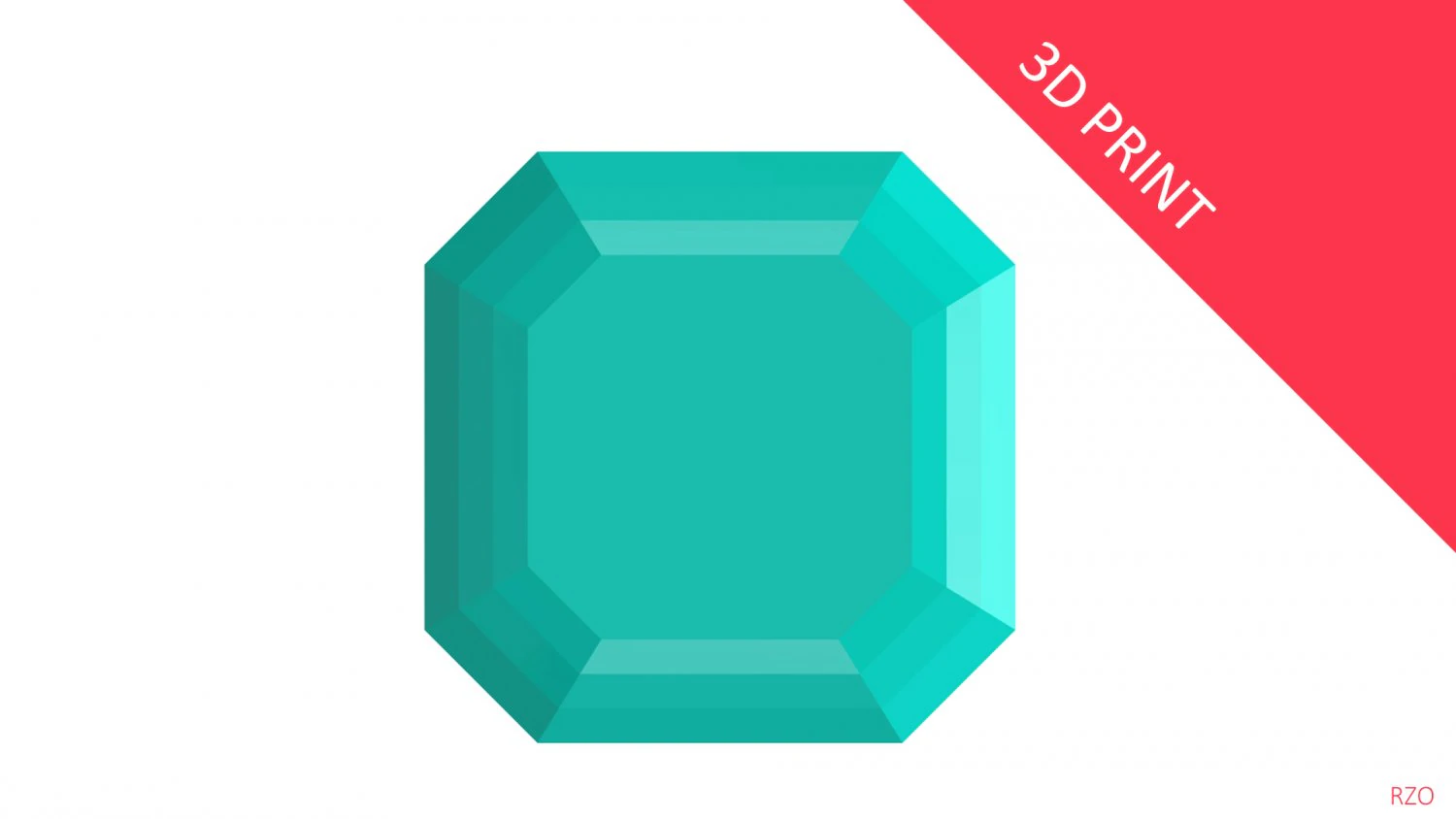 diamond asscher 3D Print Model .c4d .max .obj .3ds .fbx .stl .blend