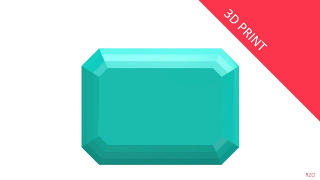diamond emerald 3D Print Model .c4d .max .obj .3ds .fbx .stl .blend 