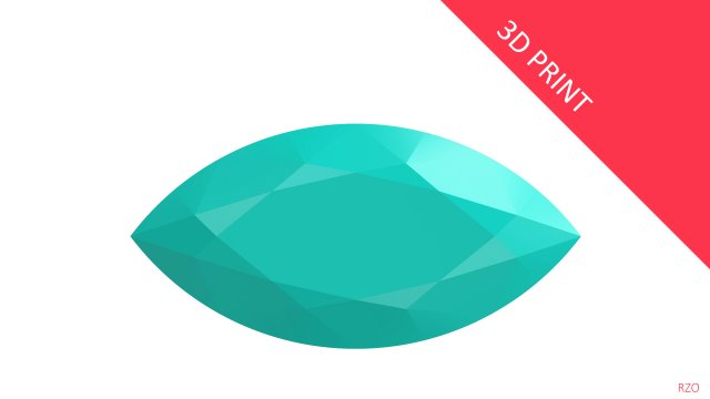 diamond marquise 3D 打印模型 .c4d .max .obj .3ds .fbx .stl .blend 