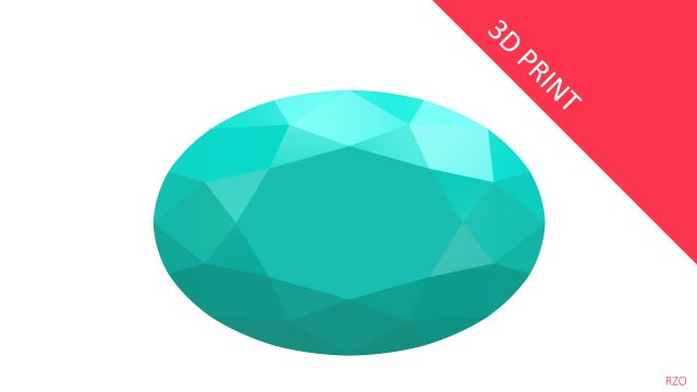 diamond oval Model Cetak 3D .c4d .max .obj .3ds .fbx .stl .blend 