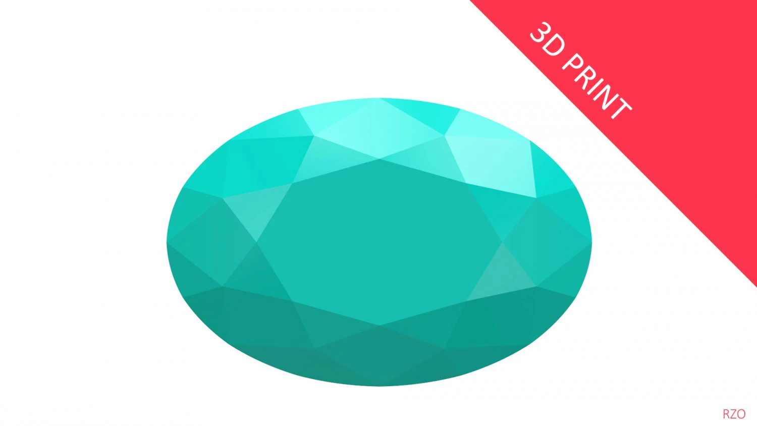 diamond oval 3D Print Model .c4d .max .obj .3ds .fbx .stl .blend 