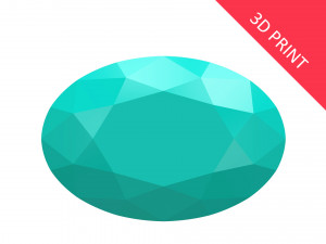 diamond oval 3D Print Model