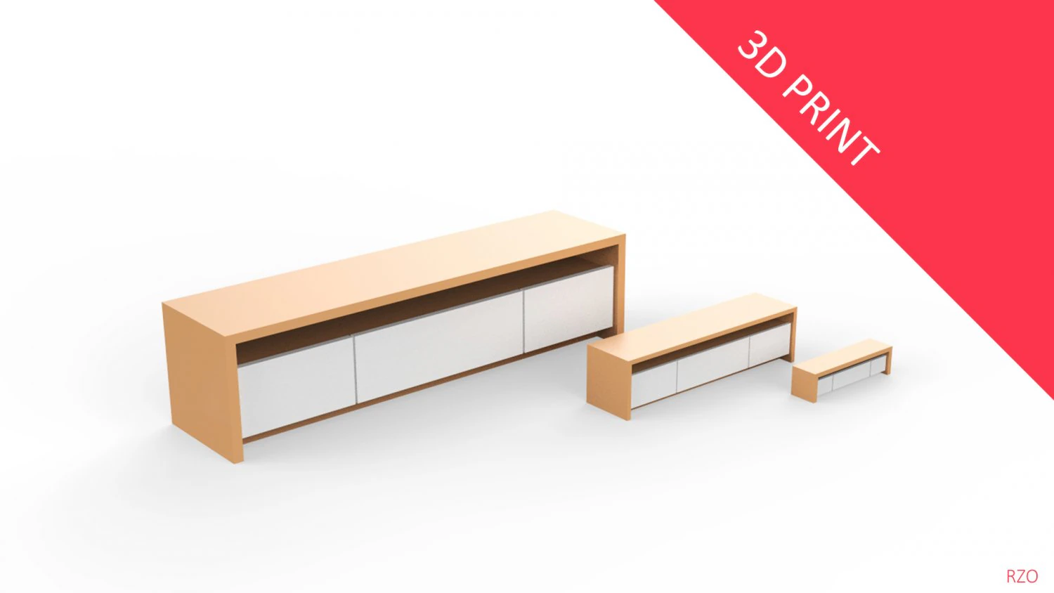 living room rack with 3 different sizes 3D Print Model .c4d .max .obj .3ds .fbx .stl .blend
