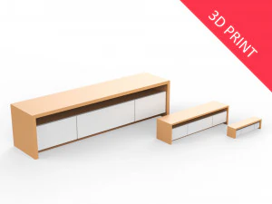 living room rack with 3 different sizes 3D Print Model