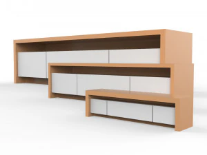 living room rack with 3 different sizes 3D Print Model