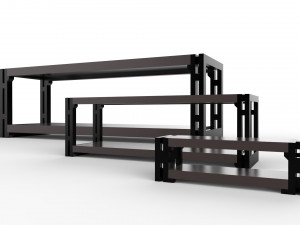 living room rack 02 with 3 different sizes 3D-Druckmodell