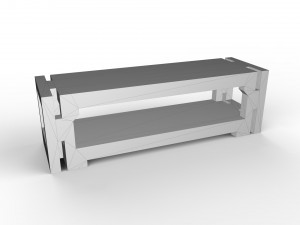 living room rack 02 with 3 different sizes 3D-Druckmodell