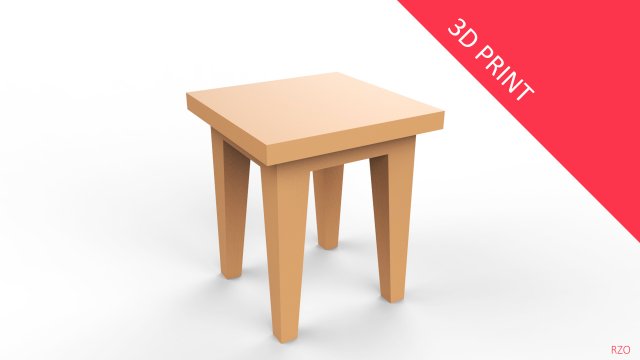 simple stool 3D Принт Модель .c4d .max .obj .3ds .fbx .stl .blend 
