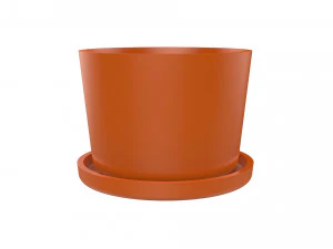 vase with plate for plant 01 with 3 different sizes 3D Print Model