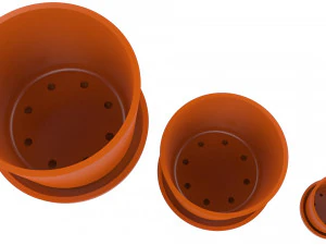 vase with plate for plant 01 with 3 different sizes 3D Print Model