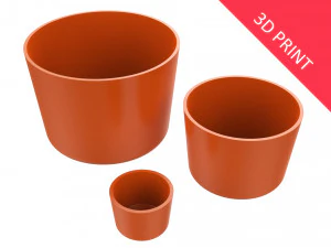vase pour plante 02 avec 3 tailles diff&eacute;rentes Modèles 3D en vedette