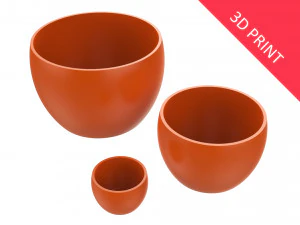 vas untuk tanaman 03 dengan 3 ukuran berbeda Model Cetak 3D