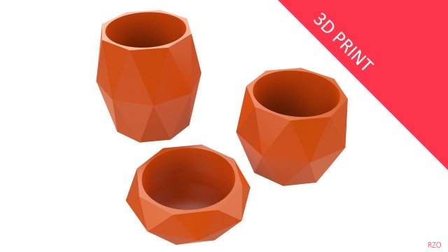 vase for plant 04 with 3 different sizes Modelo de impresión 3D .c4d .max .obj .3ds .fbx .stl .blend 