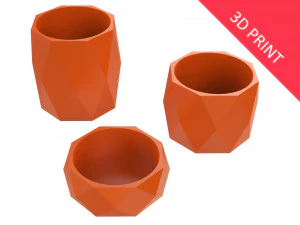 vaas voor plant 05 met 3 verschillende maten 3D printmodel