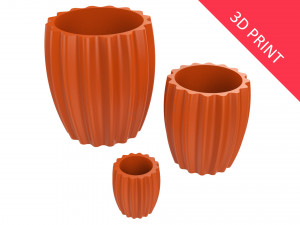 vase for plant 07 with 3 different sizes 3D Принт Модель