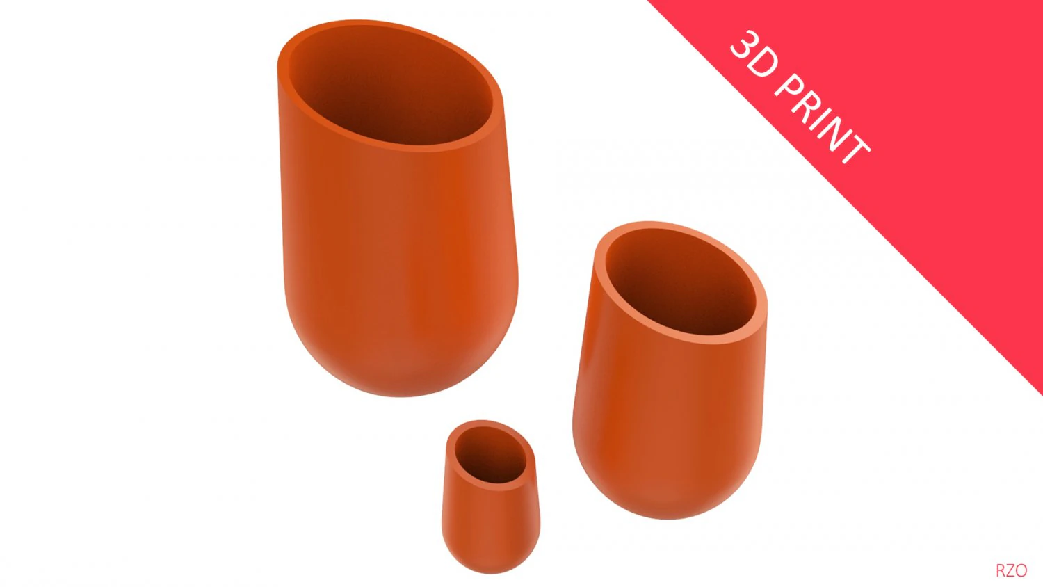vase for plant 08 with 3 different sizes 3D Print Model .c4d .max .obj .3ds .fbx .stl .blend 