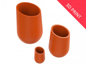 vas untuk tanaman 08 dengan 3 ukuran berbeda Model Cetak 3D