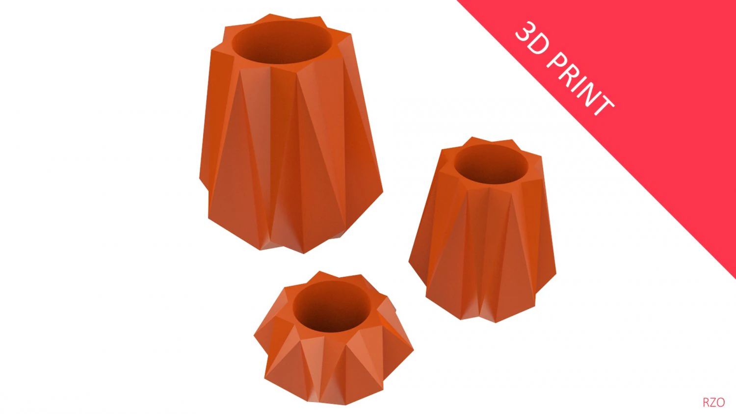 vase for plant 11 with 3 different sizes 3D Print Model .c4d .max .obj .3ds .fbx .stl .blend 