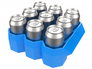 crate unity 04 for 9 cans 350ml 3D Print Model