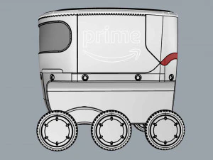 amazon delivery robot blue 3D Model