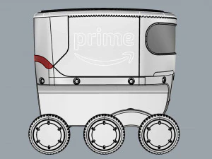 amazon delivery robot blue 3D Model
