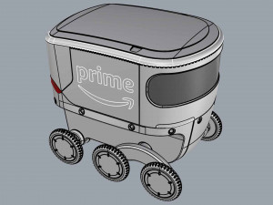 amazon delivery robot blue Modèle 3D