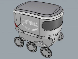 amazon delivery robot blue 3D Model