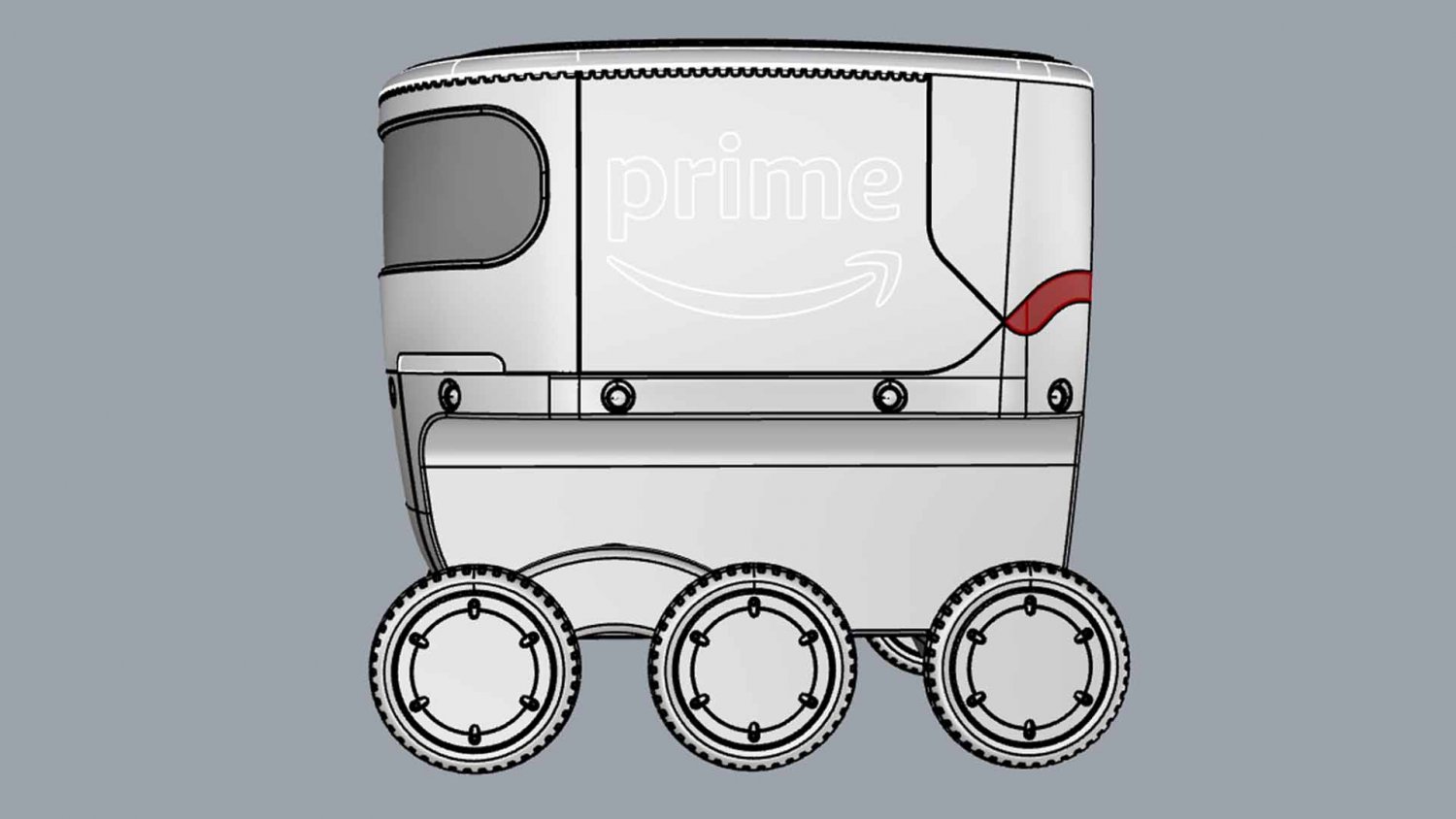 amazon delivery robot white 3D in 3DExport