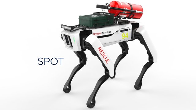 boston dynamics spot robot rescue white Modelo 3D .c4d .max .obj .3ds .fbx .stl .blend 