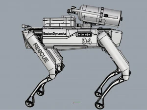 boston dynamics spot robot rescue white 3D Model