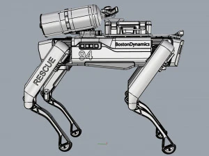 boston dynamics spot robot rescue white 3D Model