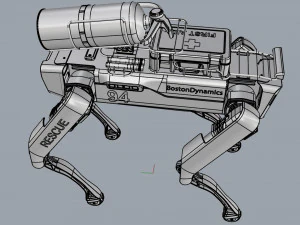 boston dynamics spot robot rescue white 3D Model