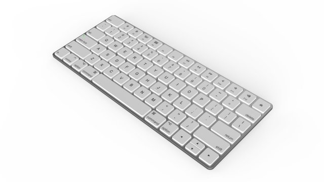 keyboard apple ultra slim Model 3D .c4d .max .obj .3ds .fbx .stl .blend 