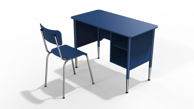 generic school desk and chair Model 3D .c4d .max .obj .3ds .fbx .stl .blend 