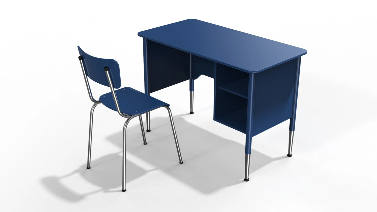 generic school desk and chair 3D Model .c4d .max .obj .3ds .fbx .stl .blend