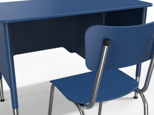 generic school desk and chair Model 3D