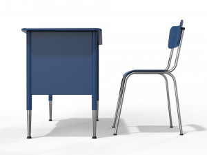 generic school desk and chair Model 3D