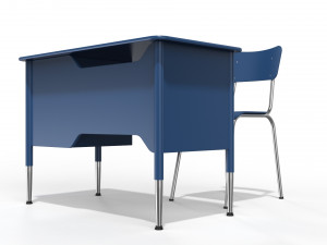 generic school desk and chair Model 3D