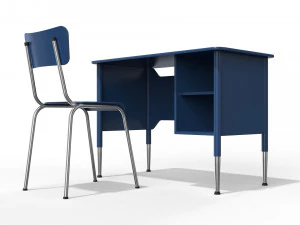 generic school desk and chair 3D Model
