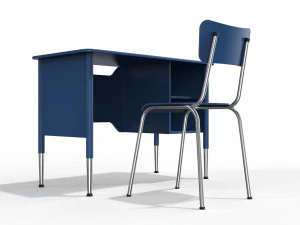 generic school desk and chair 3D Model