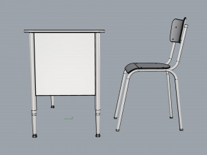 generic school desk and chair Model 3D