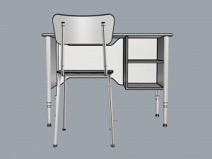 generic school desk and chair Model 3D