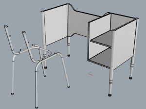 generic school desk and chair Model 3D