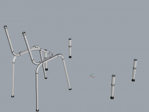 generic school desk and chair Model 3D