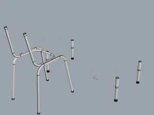 generic school desk and chair 3D Model