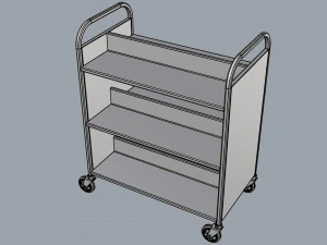 generic cart library transport 02 3D Model