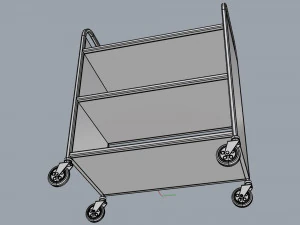 generic cart library transport 02 3D Model